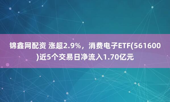 锦鑫网配资 涨超2.9%，消费电子ETF(561600)近5个交易日净流入1.70亿元